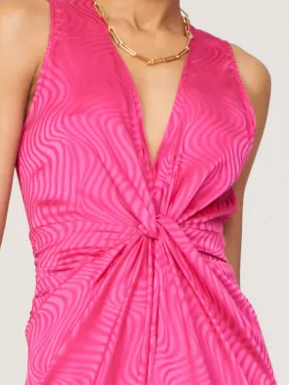 RONNY KOBO X RTR | $380 Satin Knotted Detail Midi Dress - Picture 2 of 13